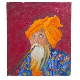 Signed "Dockstader" Oil on Canvas Portrait Painting