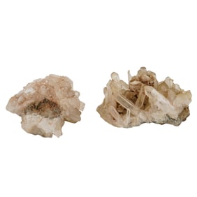 Pair of Natural Quartz Crystal Geodes