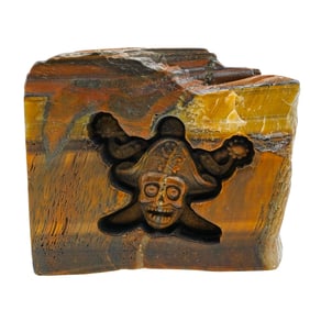 Vintage Tiger's Eye Pirate Carving