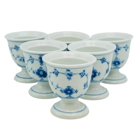 (6 Pcs) B&G Blue Fluted Full Lace Egg Cups