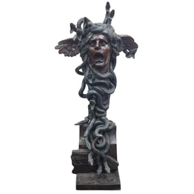 Large Mythological Medusa Snake Head Bronze