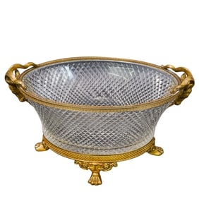 Antique Baccarat Bronze Crystal Bowl