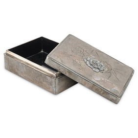 Antique Japanese Silver and Lacquered Box