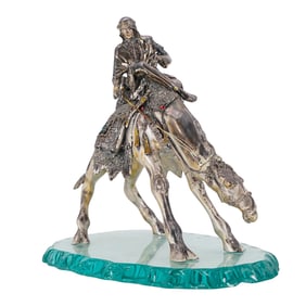 Salvucci Sterling Silver Arab Camel Rider Sculpture