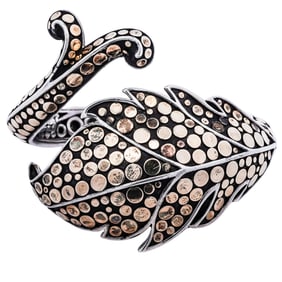 John Hardy Sterling Silver & 18k Gold Ayu Leaf Bracelet