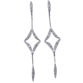 18k White Gold and Diamond Drop Earrings