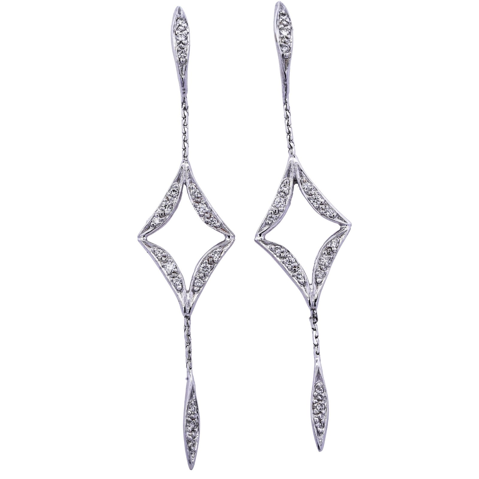 18k White Gold and Diamond Drop Earrings (1 of 5)