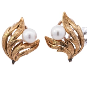 14k Gold and Pearl Earrings