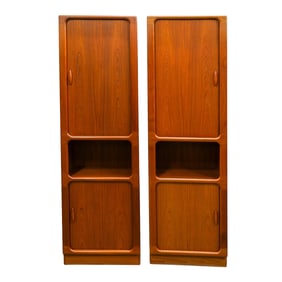 Pair of Mid Century Dyrlund Danish Teak Wood Tall Bookcases