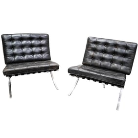 Pair Of Ludwig Mies Van Der Rohe Style "Barcelona" Chairs