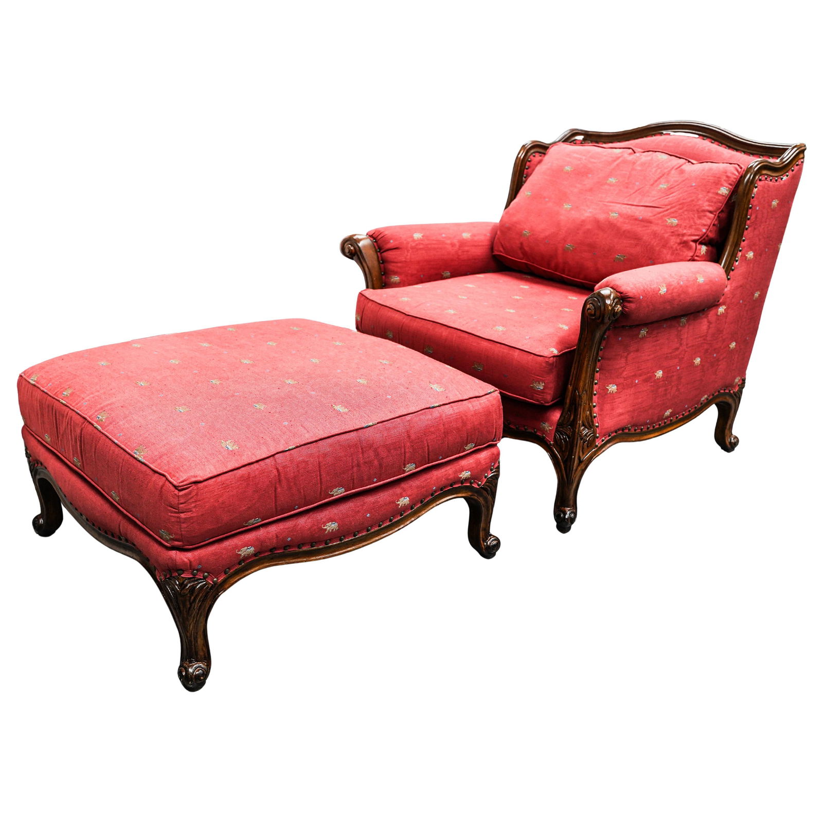 Ralph Lauren Home Armchair and Ottoman (1 of 9)