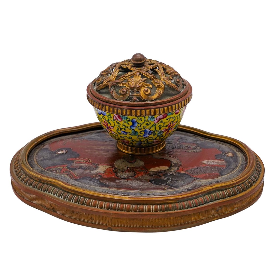 Antique Chinese Canton Enamel Inkwell (1 of 8)