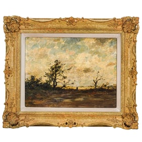 Henri Joseph Harpignies (French, 1819-1916) Oil On Board