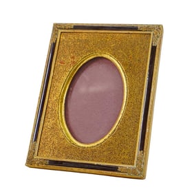 French Gilt Brass Oval Photo Frame