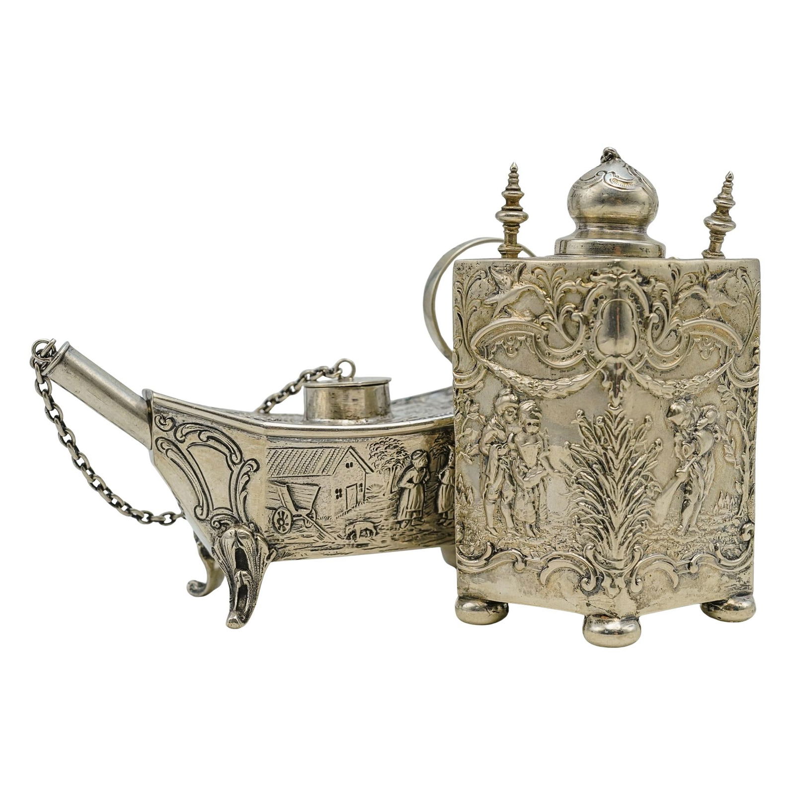 Pair Of Antique Sterling Silver Table Lighters (1 of 8)