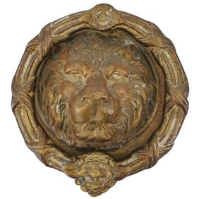Antique Brass Lion Head Door Knocker