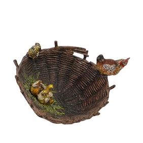 Franz Bergman (Austrian, 1861-1936) Cold Painted Bronze Nest