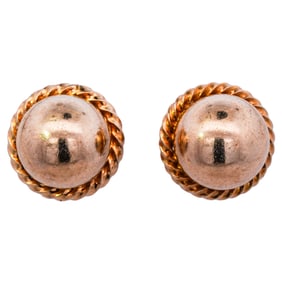 14k Gold Button Style Earrings