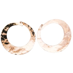 14k Gold Hammered Hoop Earrings