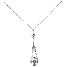 14k White Gold and Diamond Necklace