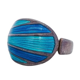 Vintage David Andersen Sterling Silver Enamel Ring