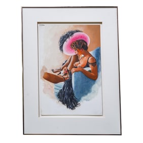 Olivia De Berardinis (American) Oil on Board Painting