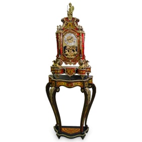 Casa Padrino Baroque Boulle Console Table with Clock
