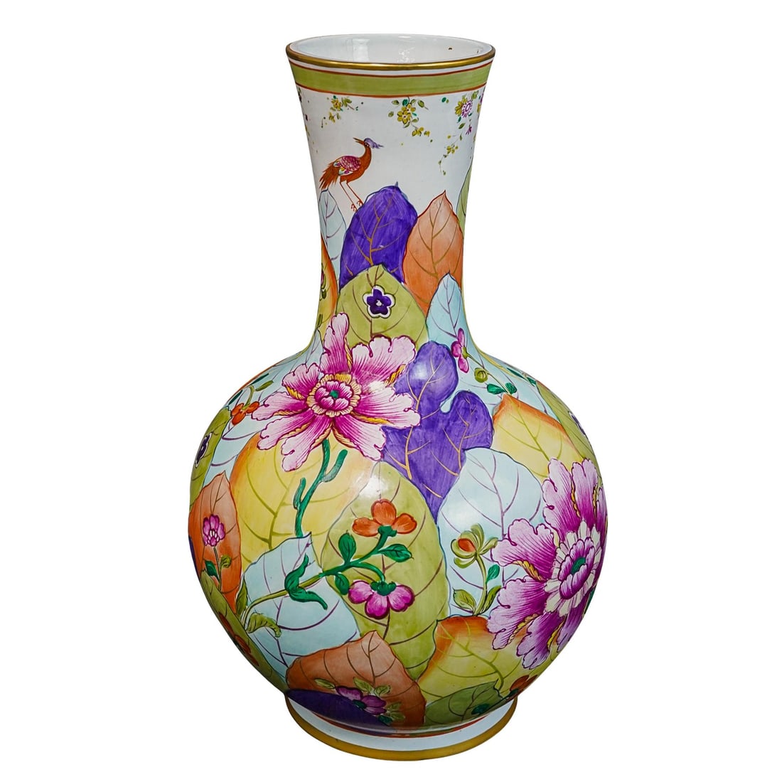 Mottahedeh Porcelain Tobacco Leaf Vase (1 of 5)