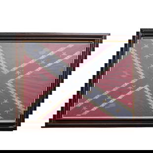 Antique Confederate Flag: Antique Confederate Flag1800s, USAAntique confederate flag comprised of cotton.H: 22.5" W: 28.5"