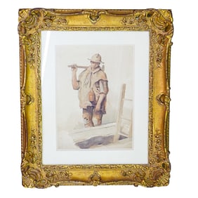 Attributed to William James Muller Watercolor on Paper Painting
