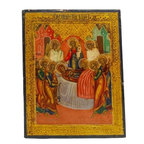 Russian Orthodox Dormition of the Theotokos Wooden Icon