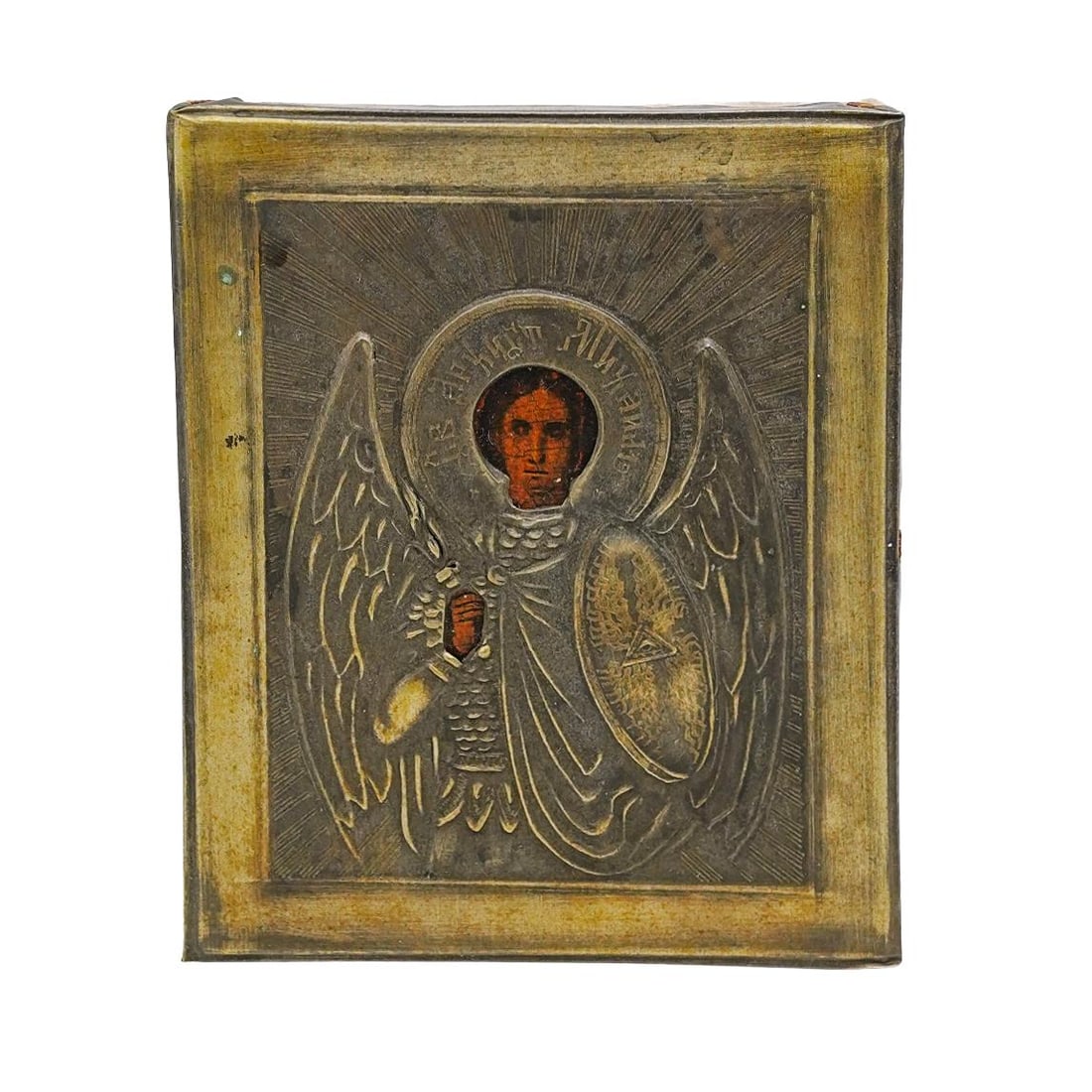 Russian 84 Silver Oklad Archangel Michael Travel Icon (1 of 3)