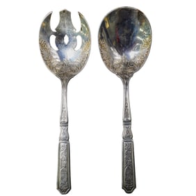 Pair of Antique Gorham Sterling Silver Salad Servers
