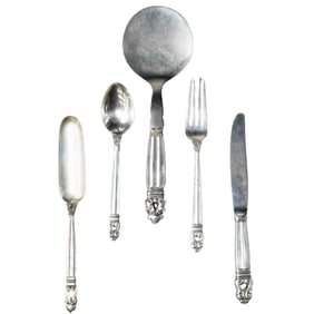 (5 Pc) Georg Jensen Sterling Silver Utensils