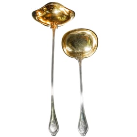 Pair Of Large Sterling Silver Ladles