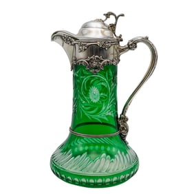 Antique Stevens & Williams Silver & Crystal Jug