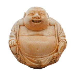Antique Chinese Carved Bone Laughing Buddha