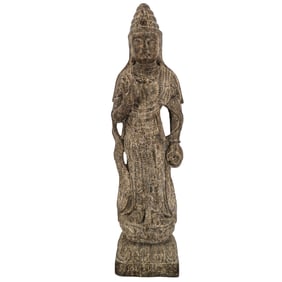 Antique Chinese Stone Guan Yin Sculpture