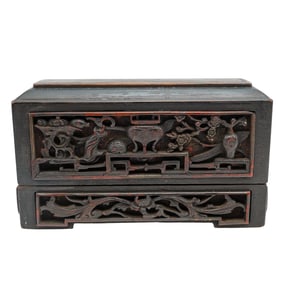 Antique Chinese Carved Wood Box
