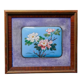 Chinese Cloisonne Framed Plaque