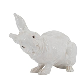 Vintage Ceramic Rabbit w/ Glass Eyes