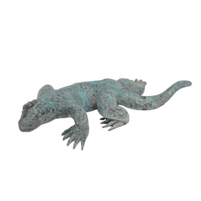 Cast Metal Komodo Dragon Lizard Sculpture