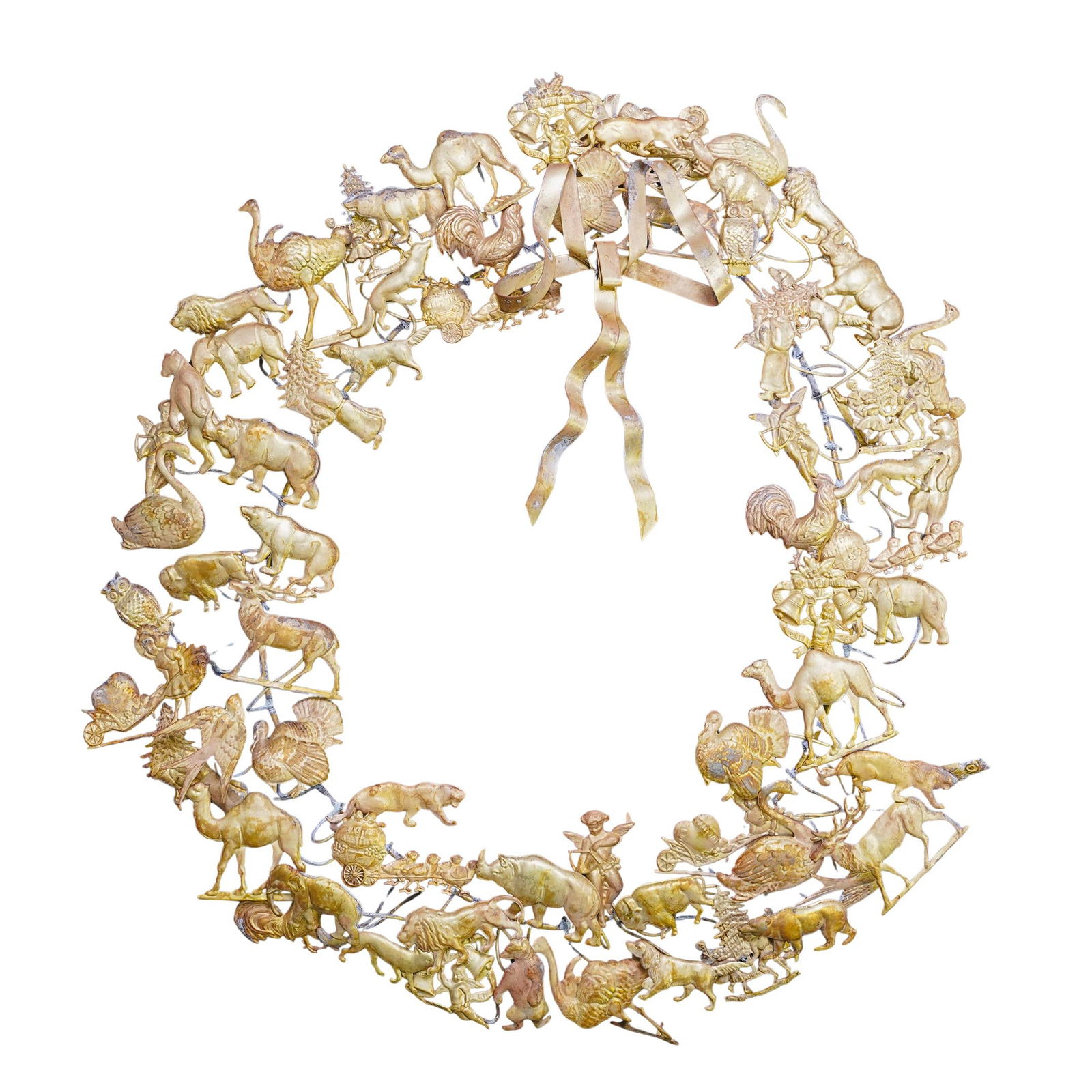 Vintage Dresden Brass Animal Wreath (1 of 7)