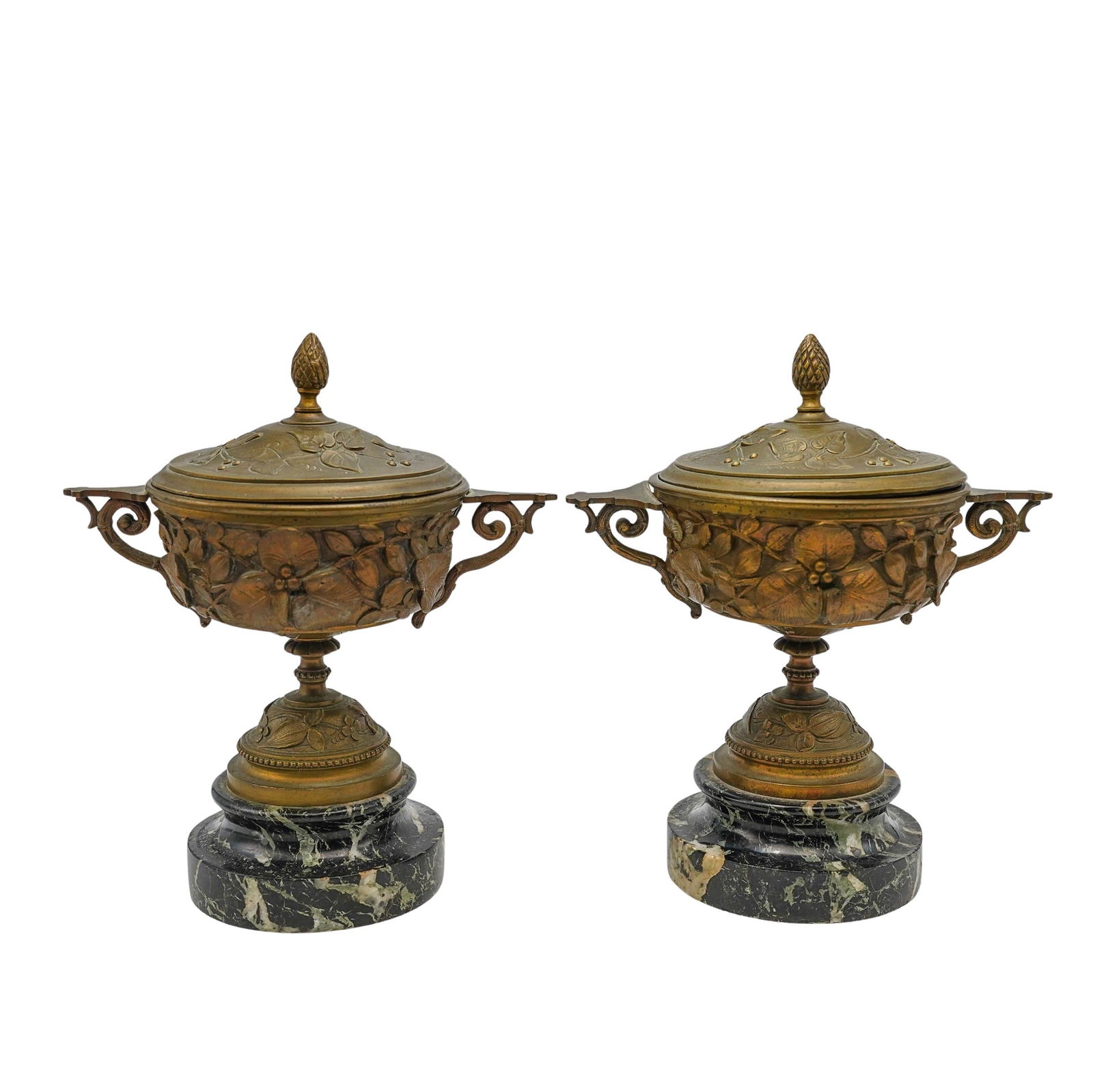 Pair of Bronze Marble Victorian Urns (1 of 8)