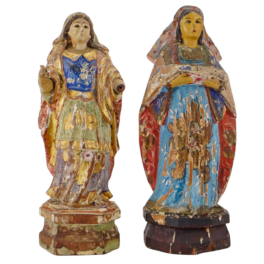 (2 Pc) 18th Cent. Female Santos Figures (1 of 8)
