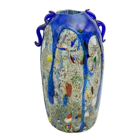 Murano Glass Multicolored Handle Vase