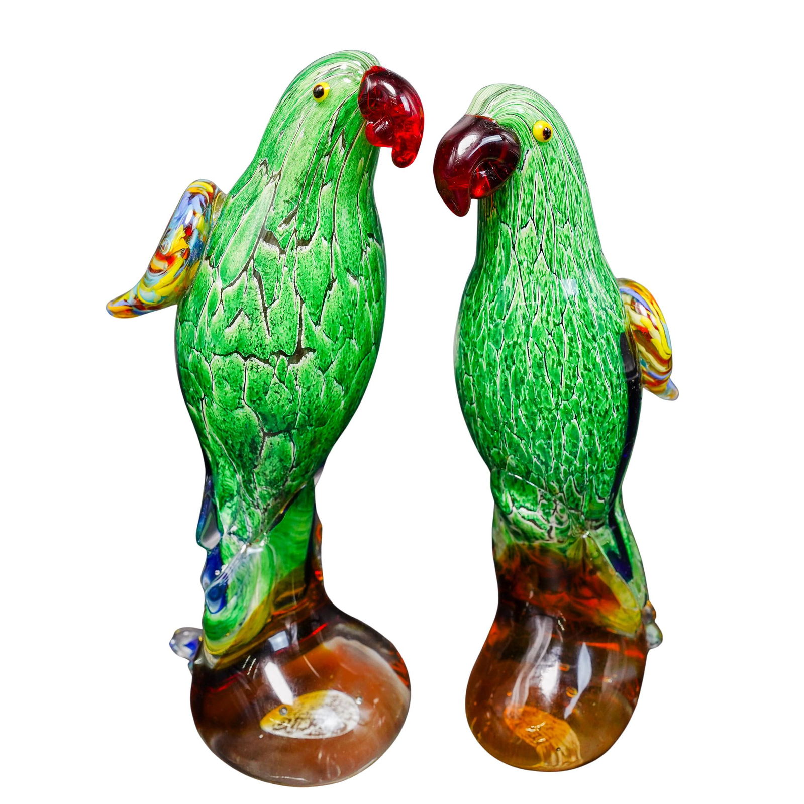 Pair of Murano Glass Parrots (1 of 6)