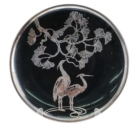 Hohenberg Silver Overlay Porcelain Plate
