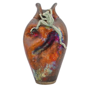 Mitchell Grafton Raku Pottery Vase