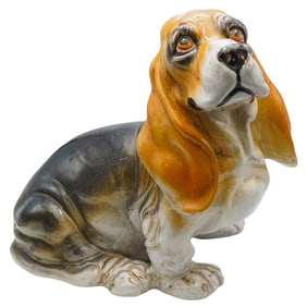 Italian Terracotta Pottery Hound Dog Sculpt